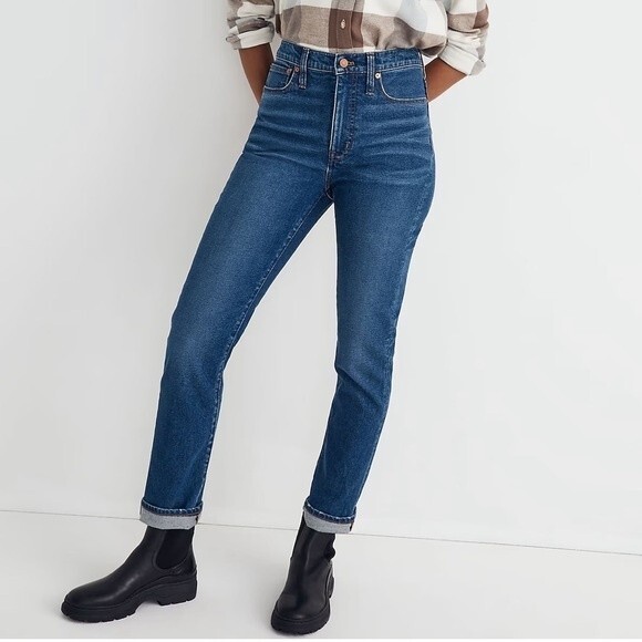 Madewell The High-Rise Slim BoyJean 26 Fray ankle - Picture 1 of 11